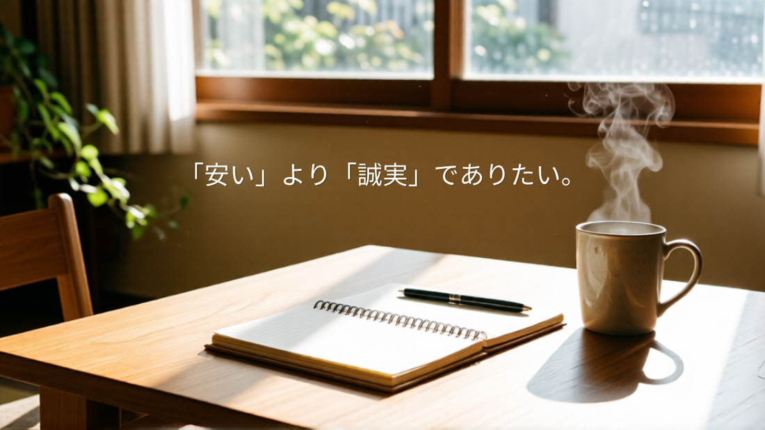 「安い」より「誠実」でありたい。